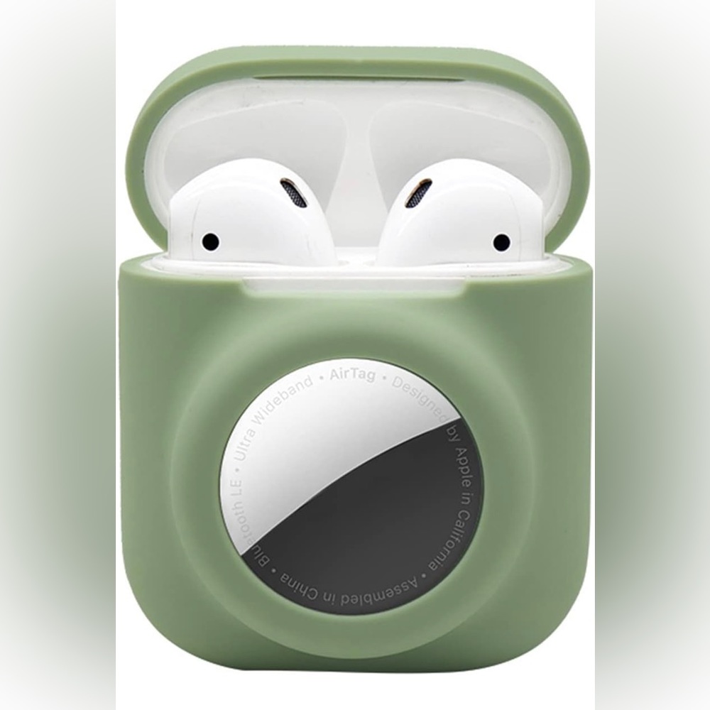 Army Green Airtag Airpods case